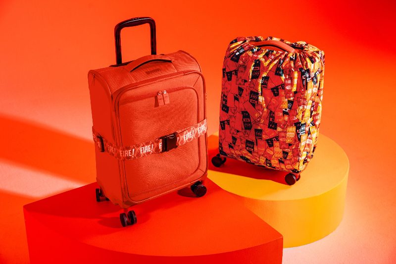 Calpack and taco bell collab carry on luggage.