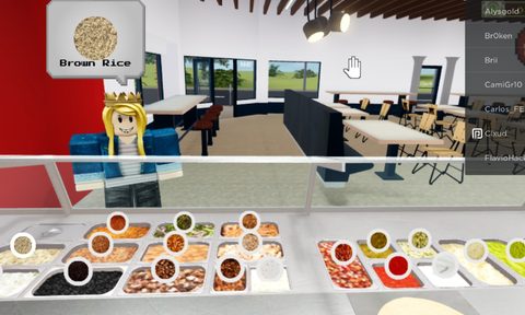 Chipotle's Burrito Builder game on Roblox.