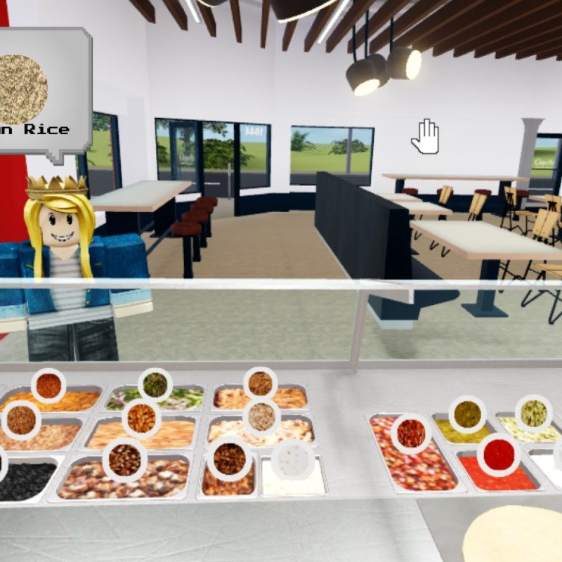 Chipotle's Burrito Builder game on Roblox.