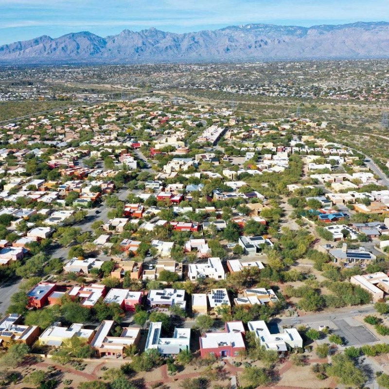 An aerial view (looking north) of Civano, Arizona.