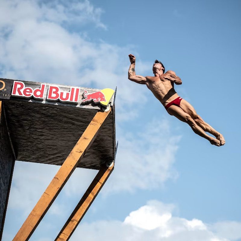 Romania's Constantin Popovici during his history-making dive.