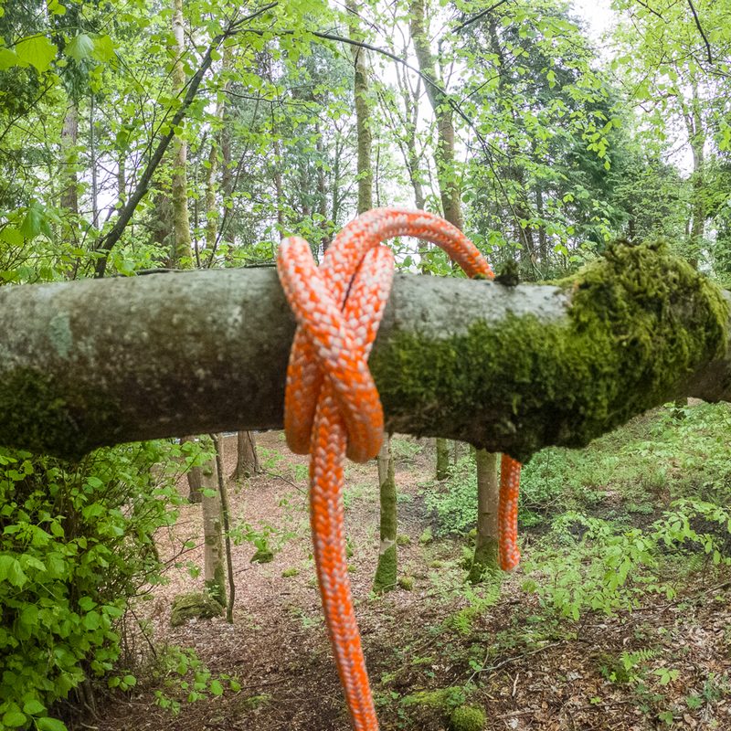 A clove hitch tied to a fixed point