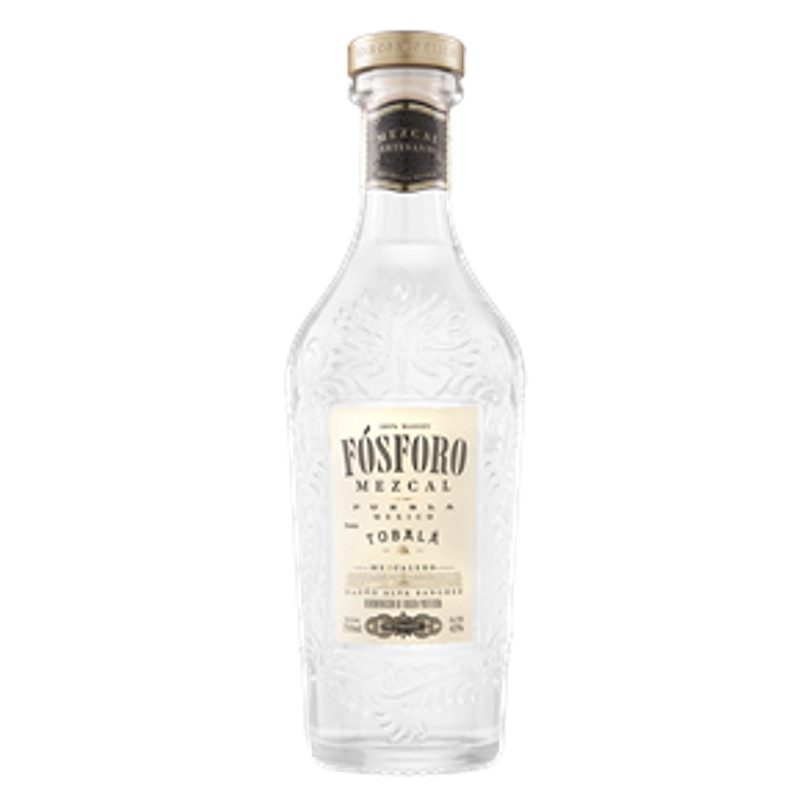 A bottle of Fósforo Mezcal.