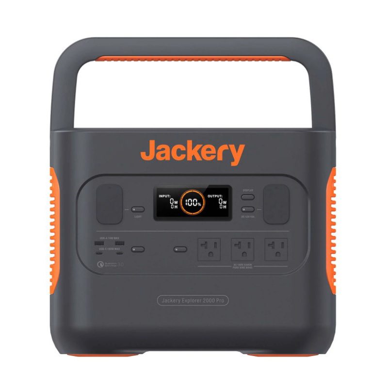 Jackery Explorer 2000 Pro Portable Power Station on a white studio background.