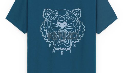 blue tiger kenzo logo tee on a white background