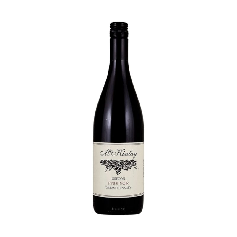 A bottle of McKinlay Pinot Noir.
