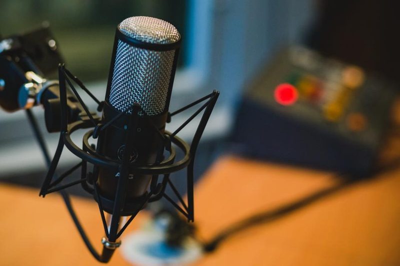 A podcast microphone