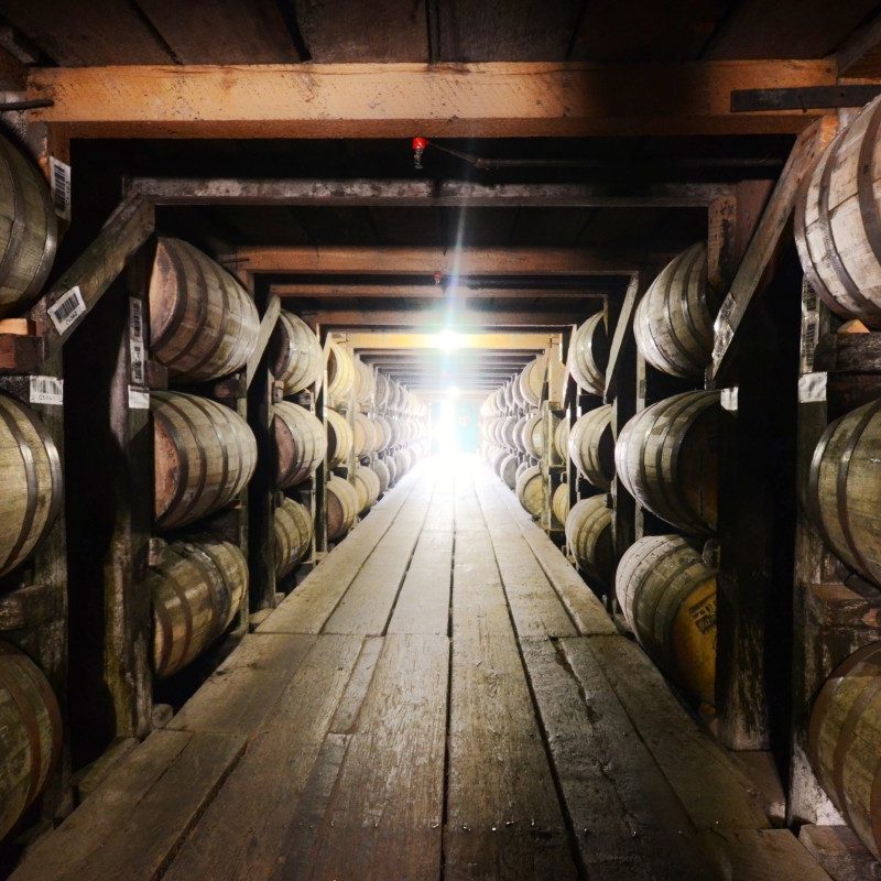 Bourbon barrels in Louisville.