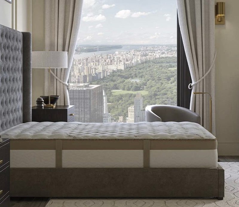 saatva loom and leaf mattress in an chic bedroom