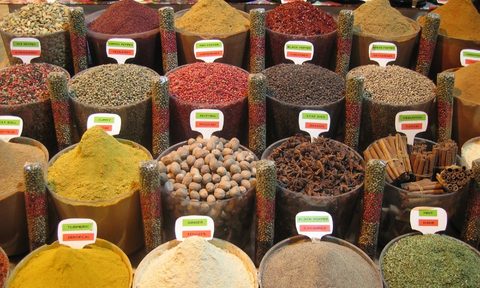 A spice market in Istanbul, Turkey.
