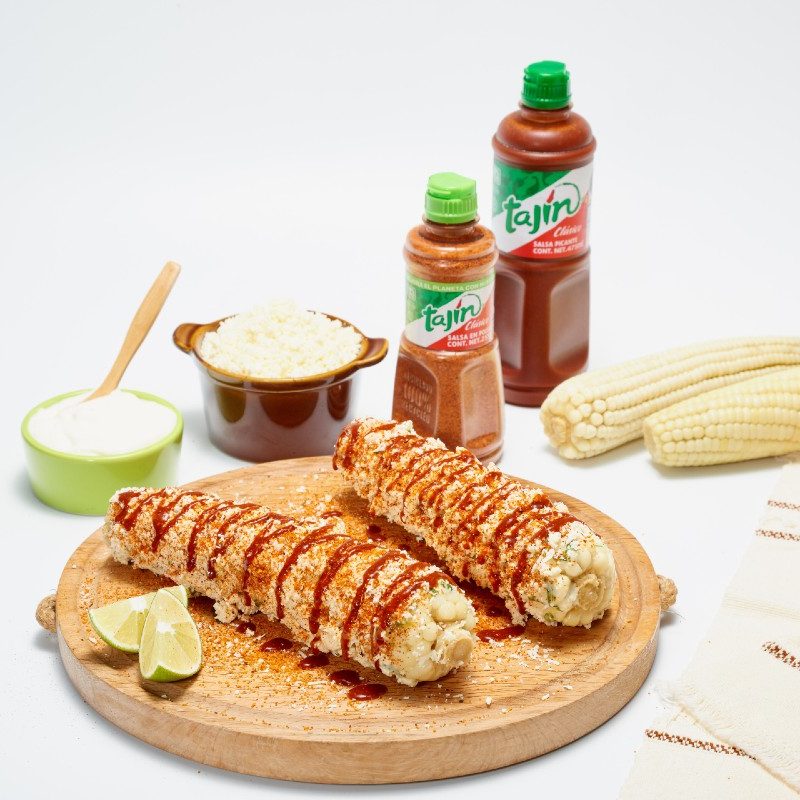 Corn in Tajín salsa and powder.