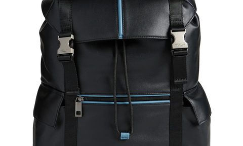 black ted baker backpack on a white background
