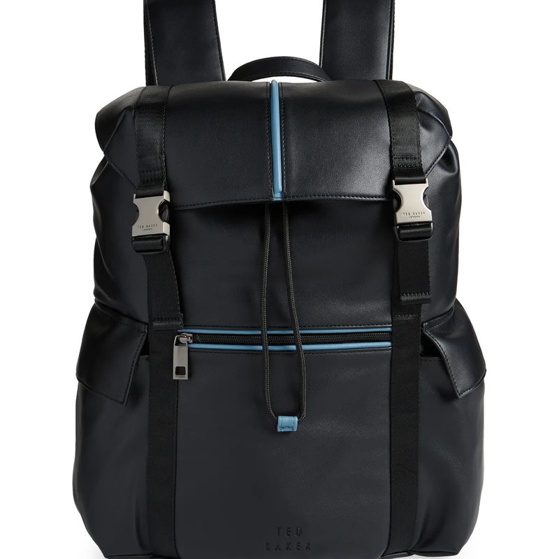 black ted baker backpack on a white background