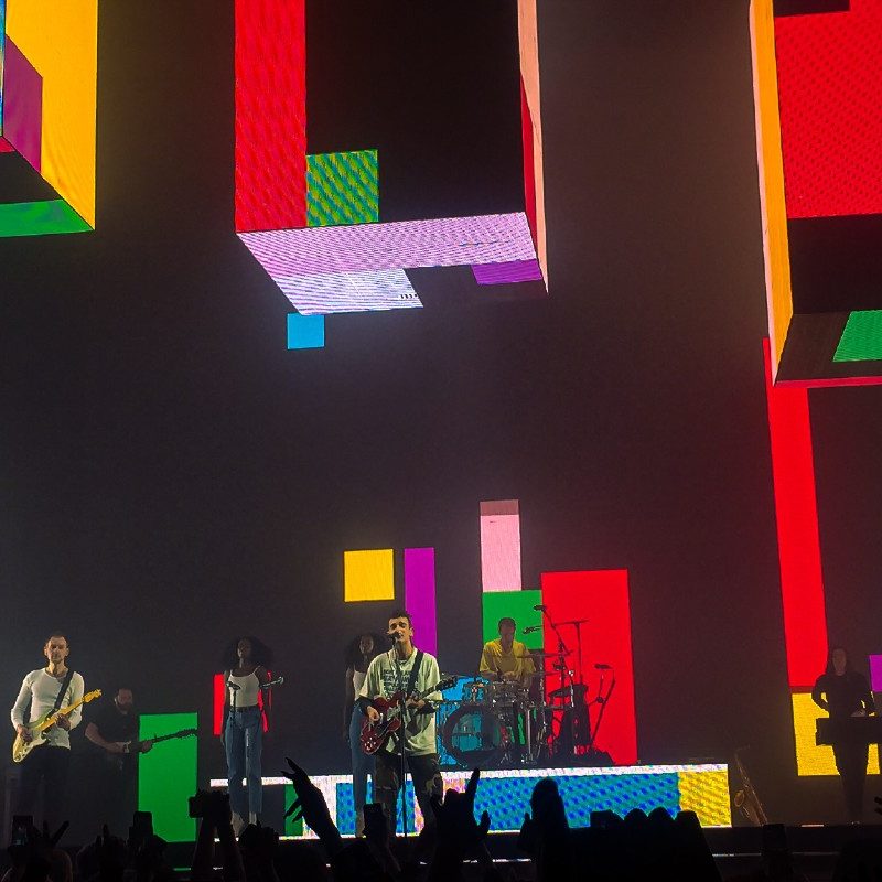 The 1975 performs in Nottingham, England in 2020.
