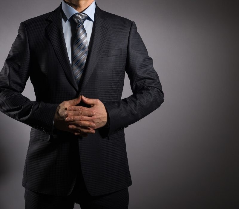 Man in charcoal suit
