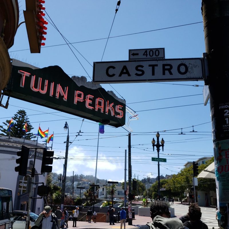 A view of Castro Street and the Twin Peaks Tavern in San Francisco