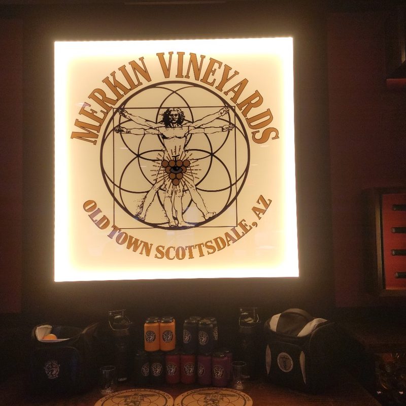 Inside the dining room at Merkin Vineyards in Scottsdale, Arizona