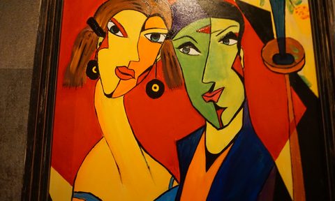 A Cubist portrait at the Gallery Art Hotel, Vake, Tbilisi, Georgia
