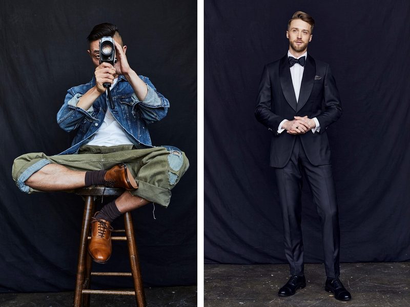 Allen Edmonds models with shoes.