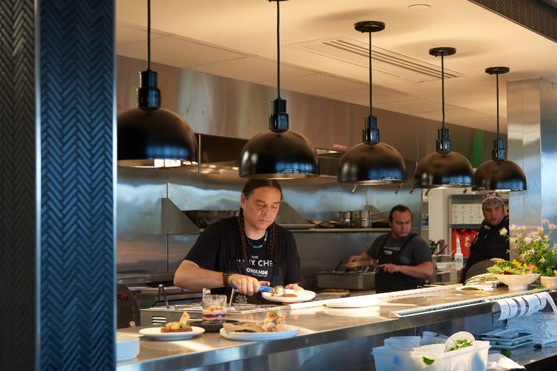 Chef Sean Sherman in Owanmi by The Sioux Chef's kitchen