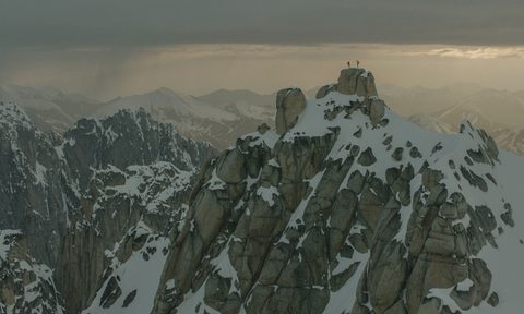 Climbers Renan Ozturk and Freddie Wilkinson atop a remote Alaskan peak in 'The Sanctity of Space.'