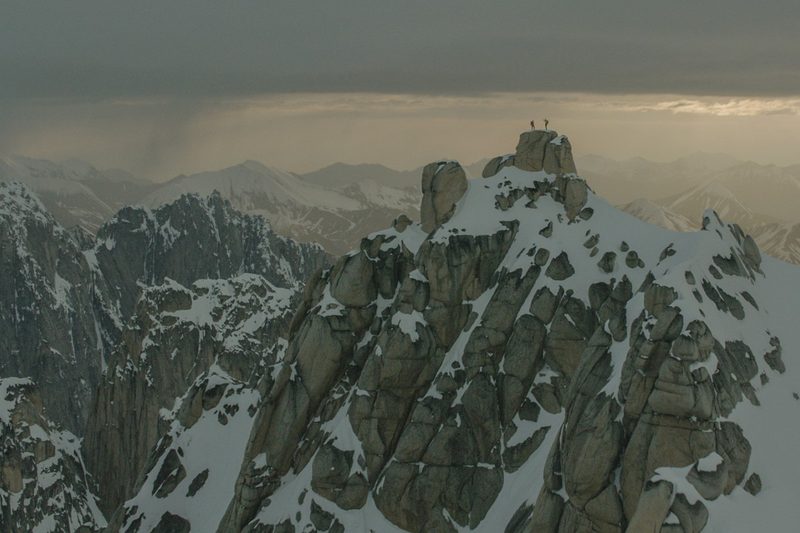 Climbers Renan Ozturk and Freddie Wilkinson atop a remote Alaskan peak in "The Sanctity of Space"