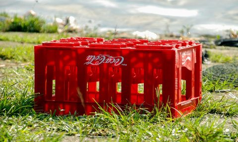 Empty Coca-Cola case, Mahamaya Lake.