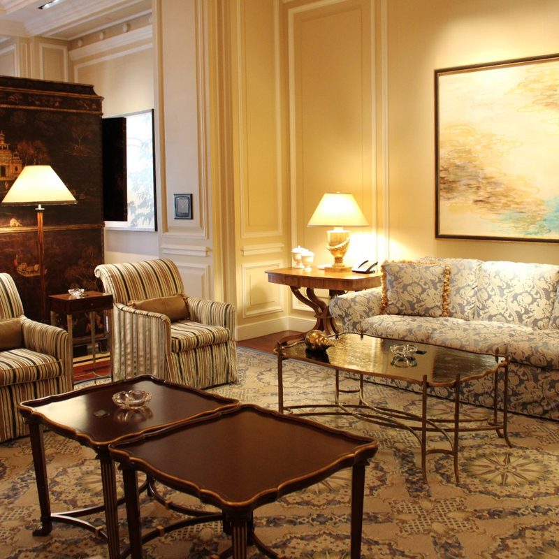 The parlor in the Chateau Villa at Caesars Palace