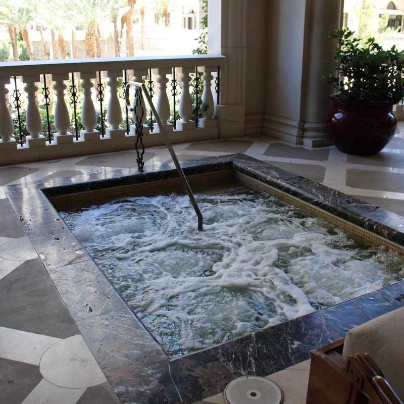 The private jacuzzi at the Chateau Villa at Caesars Palace