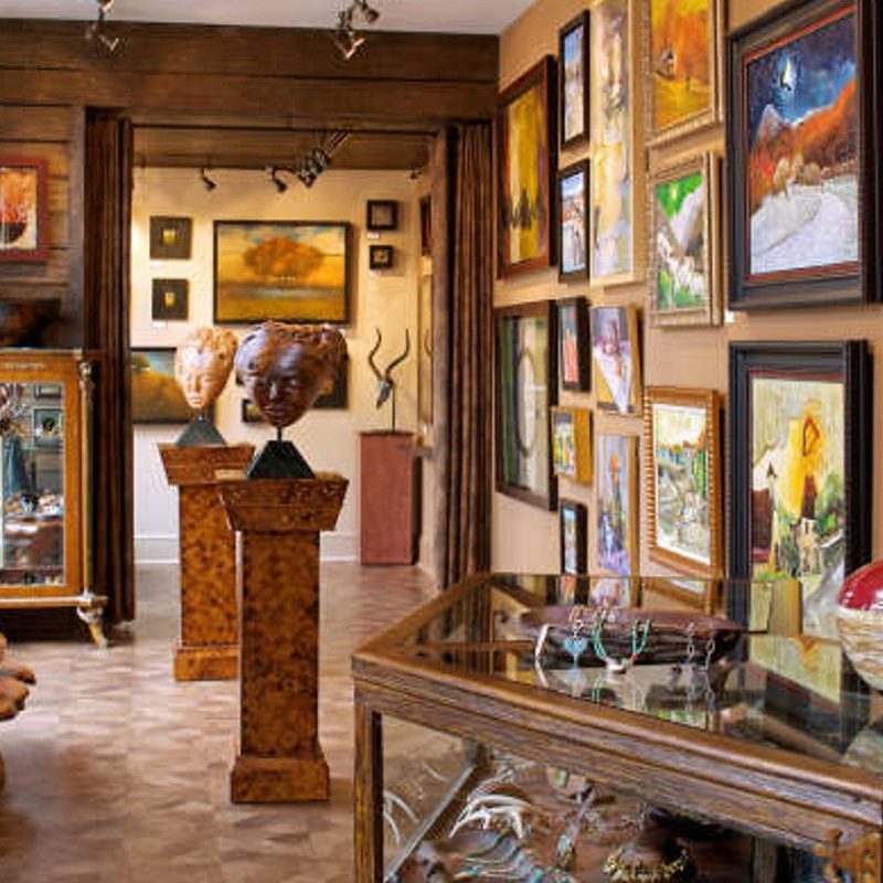 The interior of the Grand Bohemian Hotel's Asheville art gallery