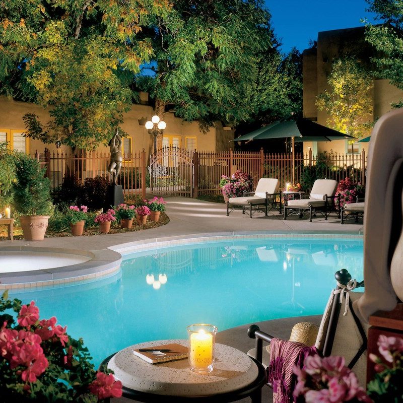 The outdoor pool at the La Posada de Santa Fe