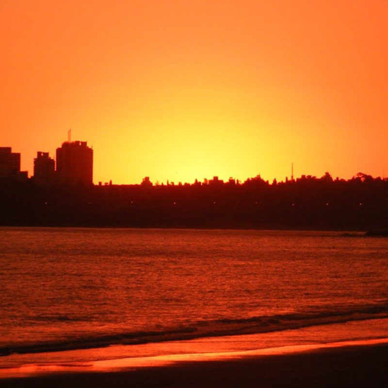 Montevideo sunset seen from Playa Malvín