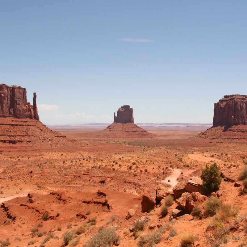 An amazing view of "The Mittens" at Monument Valley, Arizona.