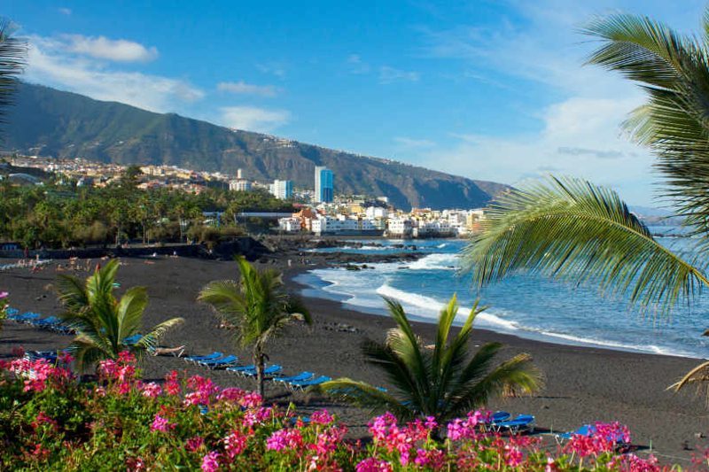 Black sand beach in the Canary Islands.
