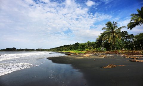 Black sand beach in Costa Rica.