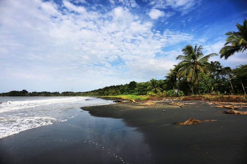 Black sand beach in Costa Rica.