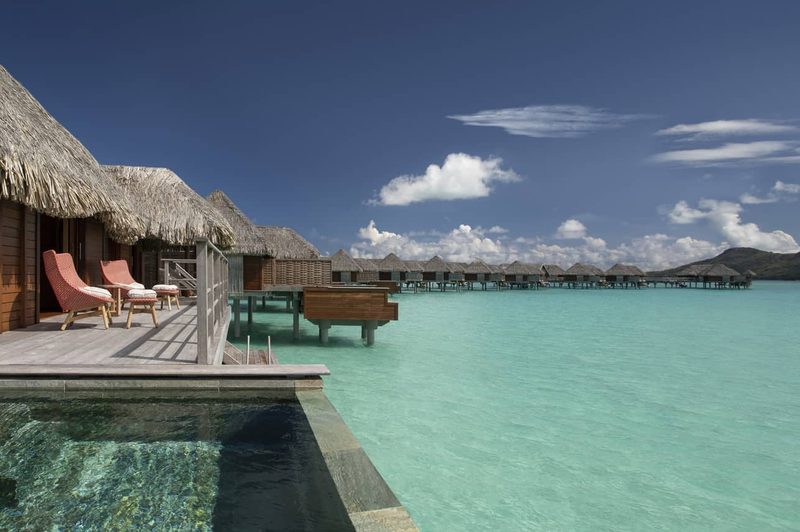 The overwater bungalows at Four Seasons Bora Bora