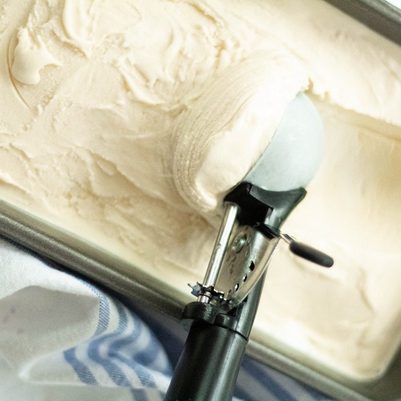 Homemade vanilla ice cream