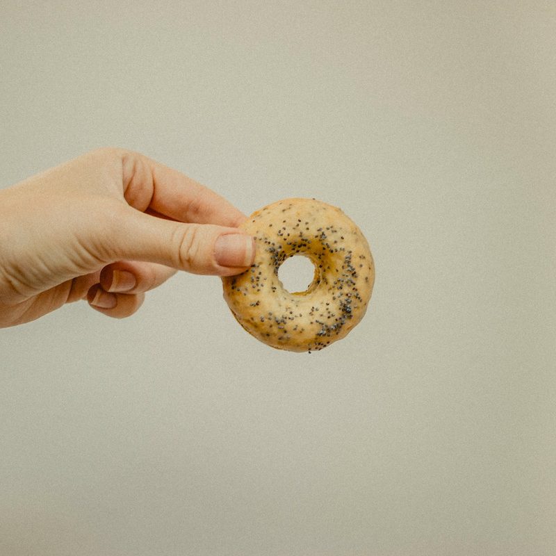 Lemon poppy seed bagel