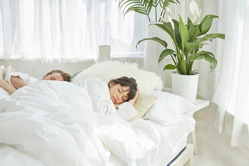 A couple sleep in the WinkBeds GravityLux mattress.