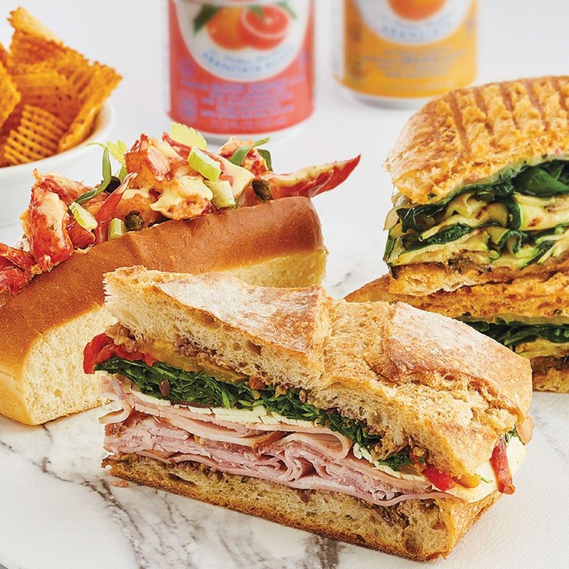 A plate of sandwiches at Pronto by Giada