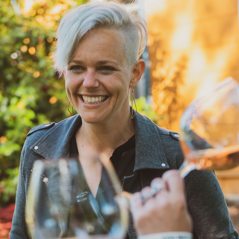 The winemaker Remy Drabkin at a tasting