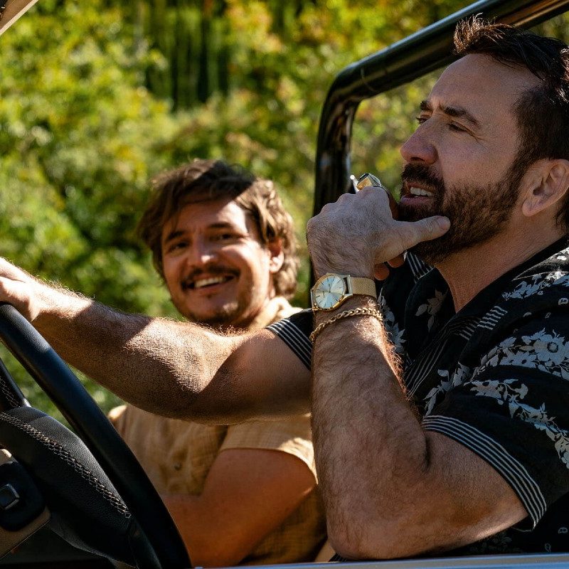 Nicolas Cage (right) and Pedro Pascal (left) in 'The Unbearable Weight of Massive Talent