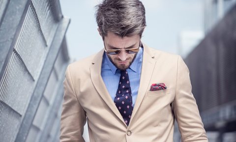 Man in a tan suit