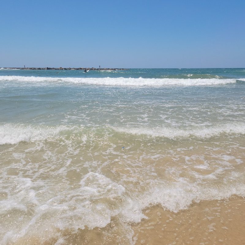 The beach at Gordon Beach in Tel Aviv (Israel).