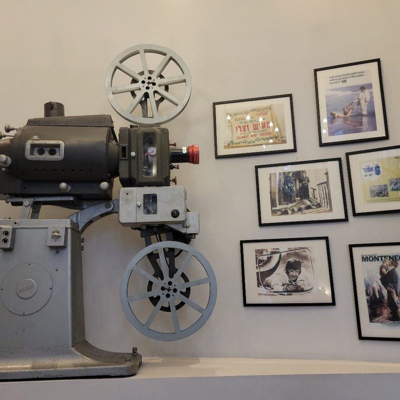A collection of classic movie memorabilia at the Cinema Hotel in Tel Aviv (Israel).
