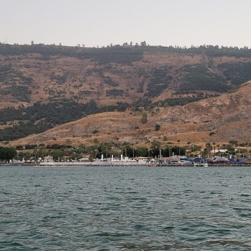 A view of Tiberias (Israel) from the Sea of Galilee.