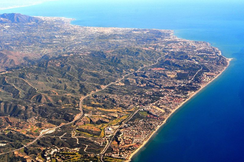 A dramatic, large perspective of the southern Spanish coast