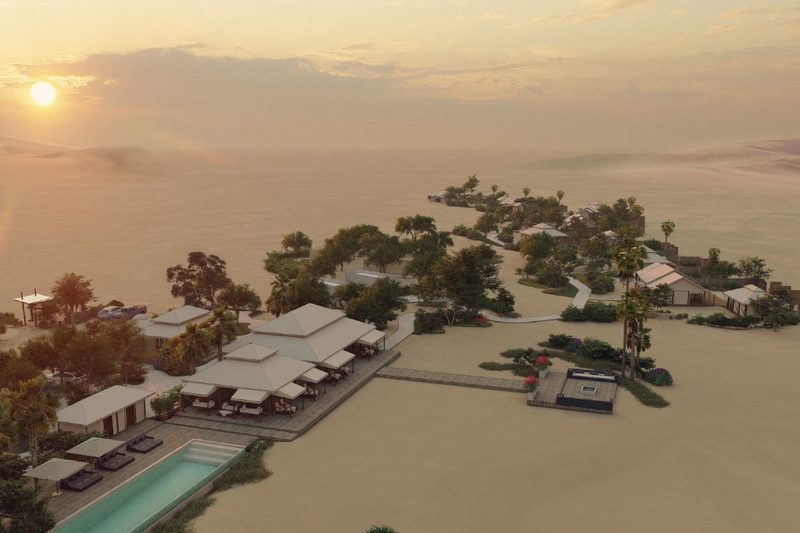 A rendering of a bird's-eye view of The Outpost Al Barari