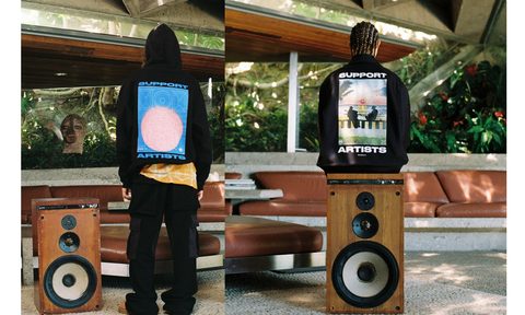 Models sport The Wearable Album collaboration collection hooded sweatshirts